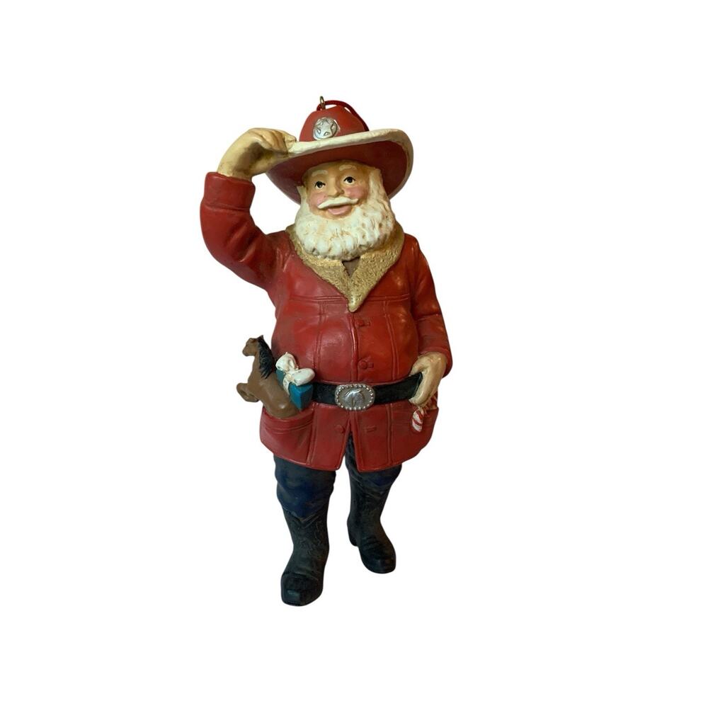 Midwest Imports Vintage Western Sheriff Santa Claus Christmas Ornament Horse 4.5